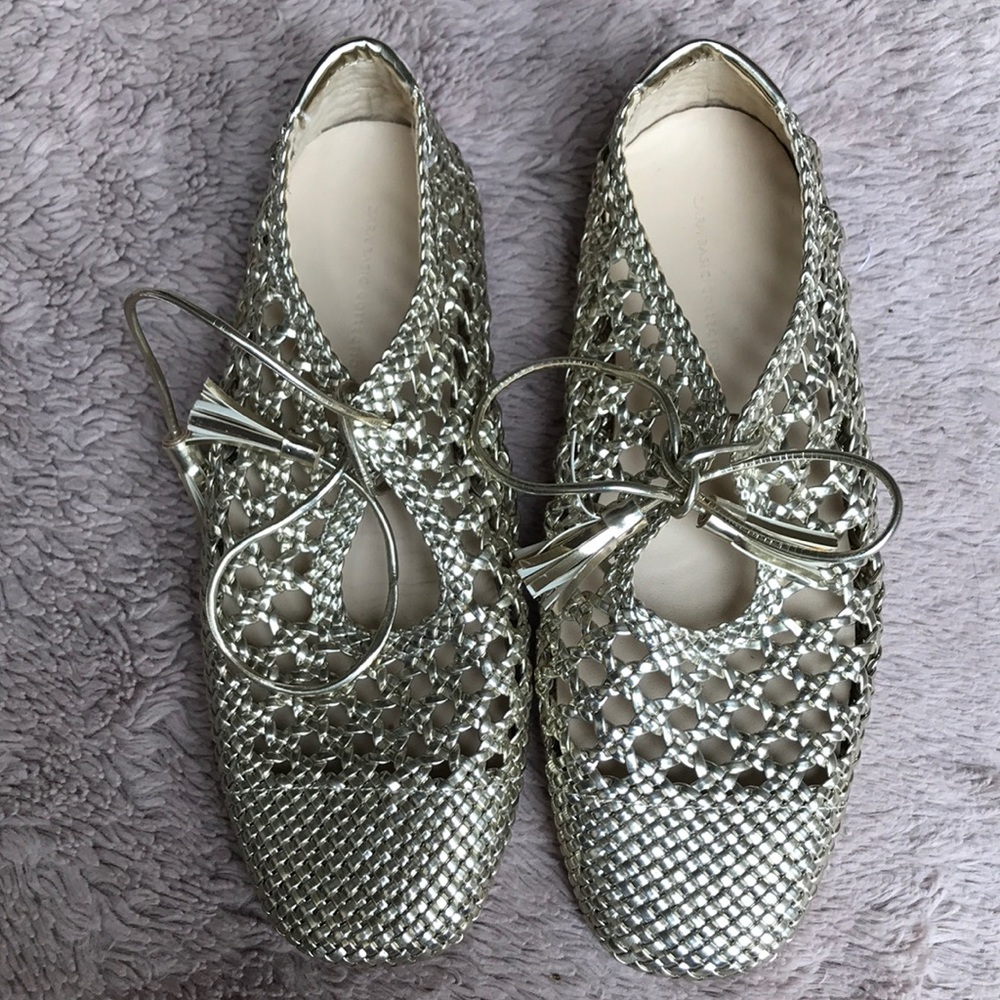 Zara basic collection metallic shoes